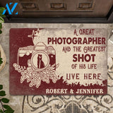 Custom A Photographer And The Greatest Shot Of His Life Live Here Doormat | Welcome Mat | House Warming Gift