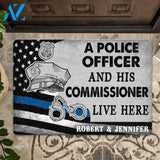 Custom A Police And His Commissioner Live Here Doormat | Welcome Mat | House Warming Gift