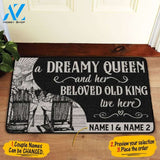 Custom An dreamy queen and Her beloved king Live Here Doormat | Welcome Mat | House Warming Gift