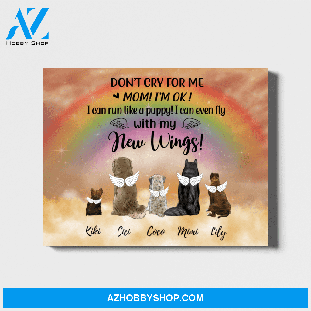 Custom Angel Memorial Dogs Landscape Canvas Personalized Gift for Dog Lovers