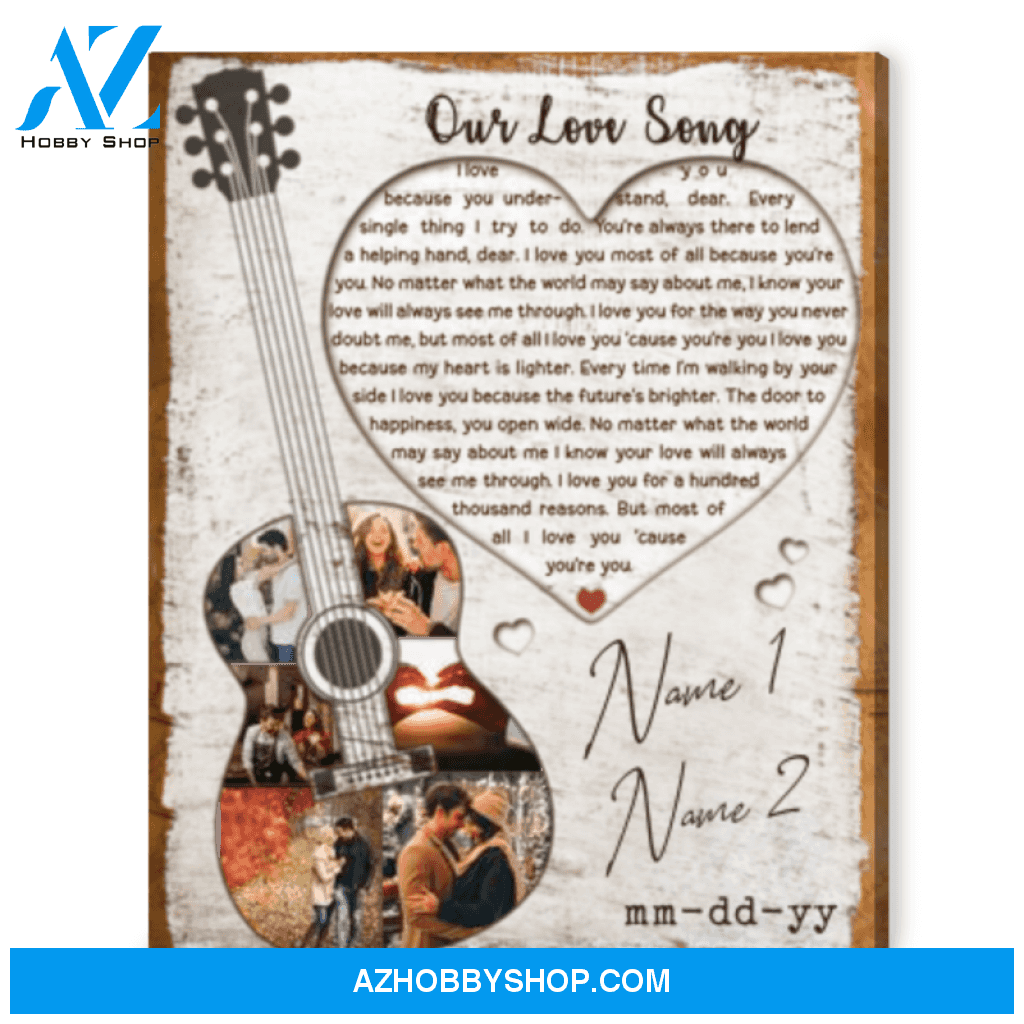 Custom Any Song Lyric On Canvas Print Romantic Gift For Couple