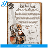 Custom Any Song Lyric On Canvas Print Romantic Gift For Couple