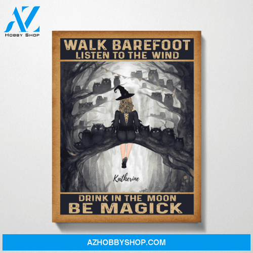 Custom Be Magic Witch Personalized Premium Canvas Gift for Halloween Girl