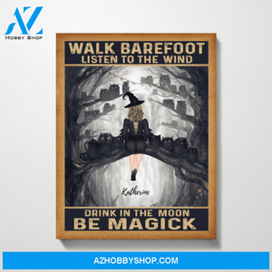 Custom Be Magic Witch Personalized Premium Canvas Gift for Halloween Girl
