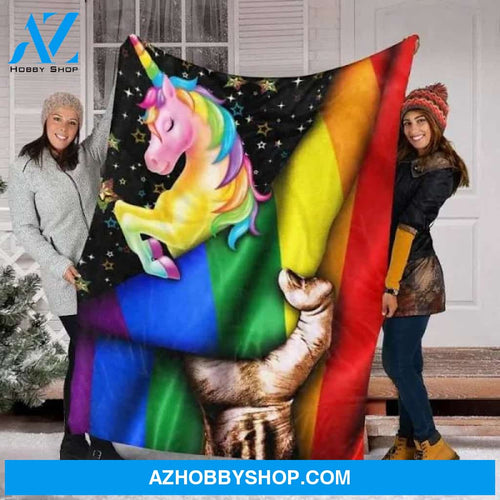 Custom Blanket Unicorn Blankets Gifts for LGBT Fleece Blanket
