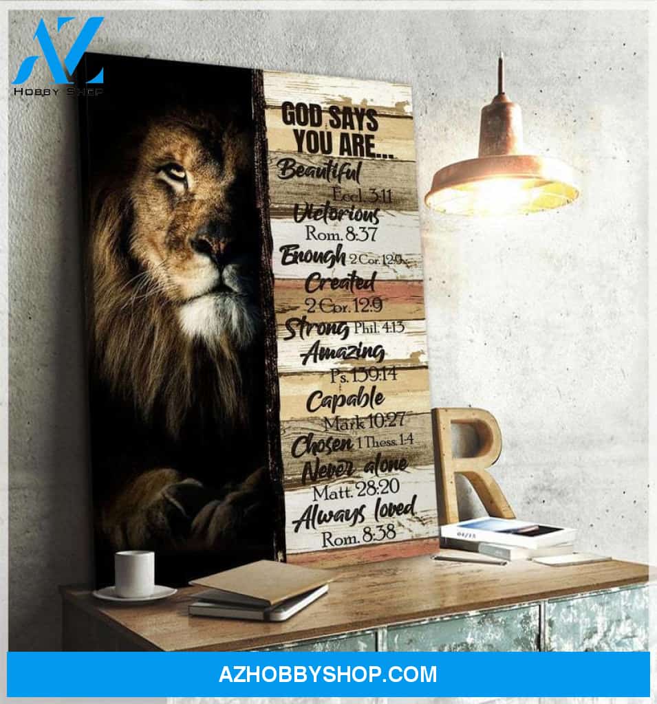 Custom Canvas Amazing Lion Canvas God Says You Are Canvas