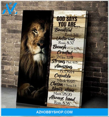 Custom Canvas Amazing Lion Canvas God Says You Are Canvas