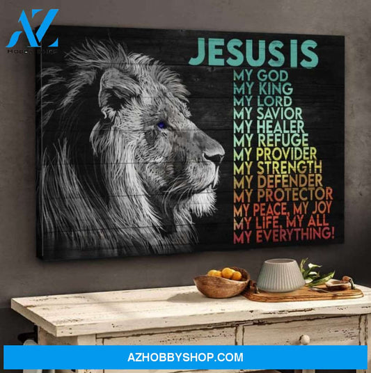 Custom Canvas Awesome lion canvas, Jesus is my life, my all, my everything, Jesus Landscape Canvas