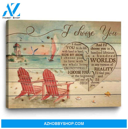Custom Canvas Beach Canvas Gift For Couples I Choose You Painting Canvas Turtle Canvas