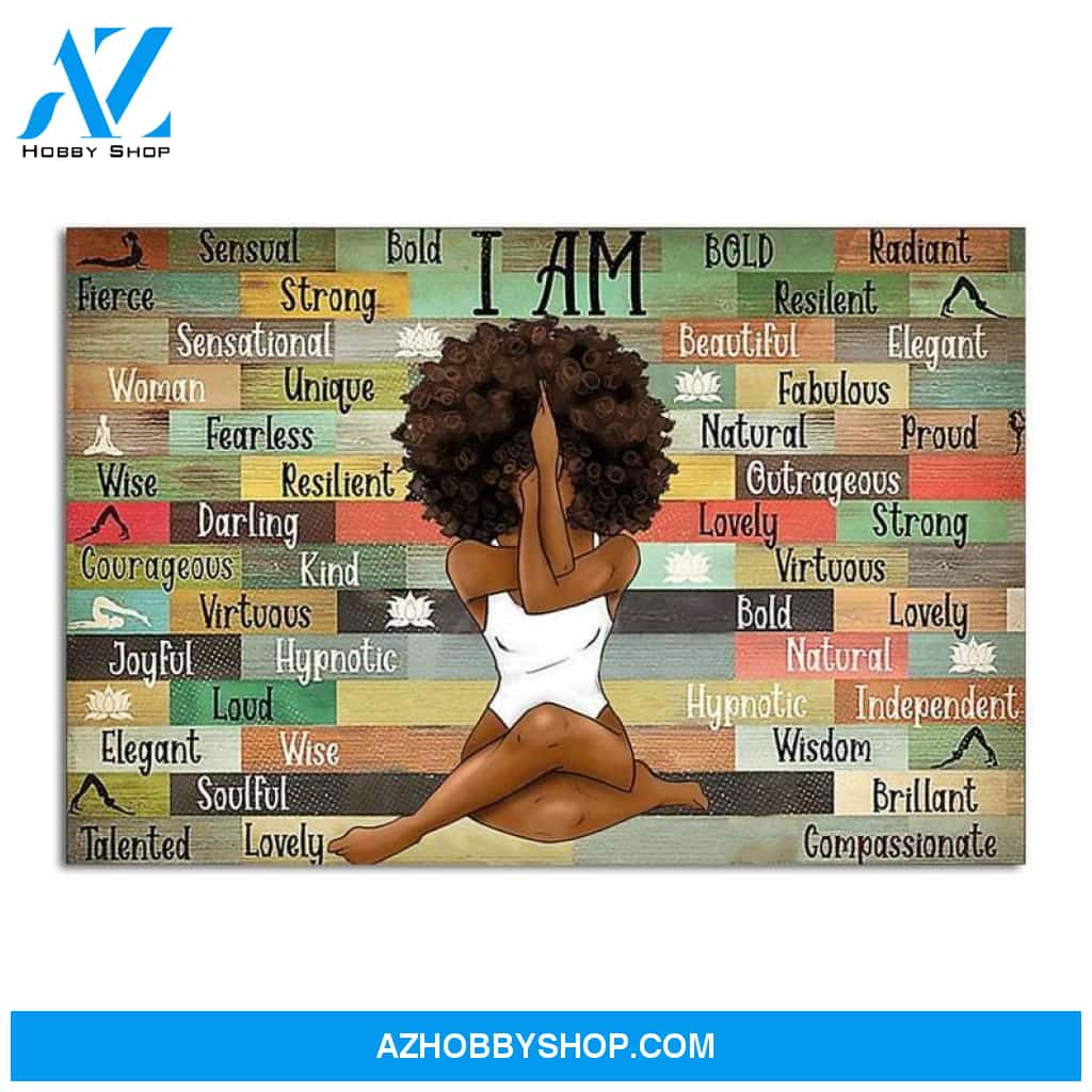 Custom Canvas Black Girl With Yoga Horizontal Poster, Yoga Poster, Yoga Prints Poster, Best Gift Ever