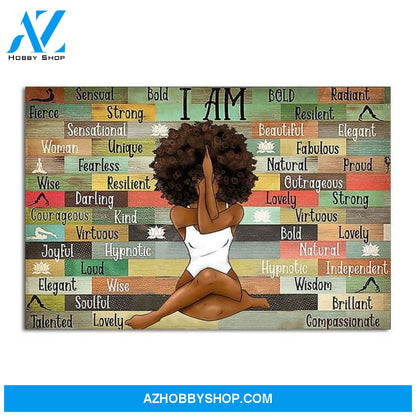 Custom Canvas Black Girl With Yoga Horizontal Poster, Yoga Poster, Yoga Prints Poster, Best Gift Ever
