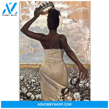 Custom Canvas Black Woman Vertical , African American Woman Portrait, Afro Black Woman Vertical