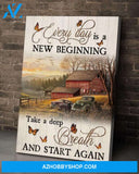 Custom Canvas Butterfly Canvas - Everyday Is A New Beginning Take A Deep Breath And Start Again Canvas