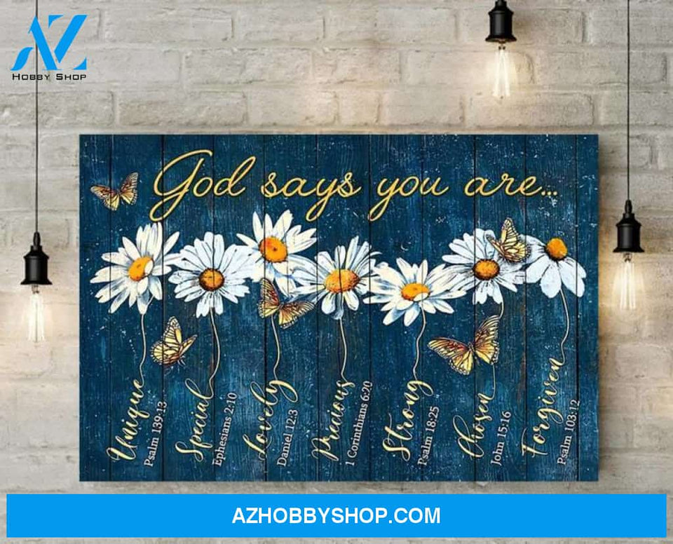 Custom Canvas Butterfly God Says You Are Butterfly Christian God Home Decor, Thanksgiving, Hot Christmas Gifts 2021