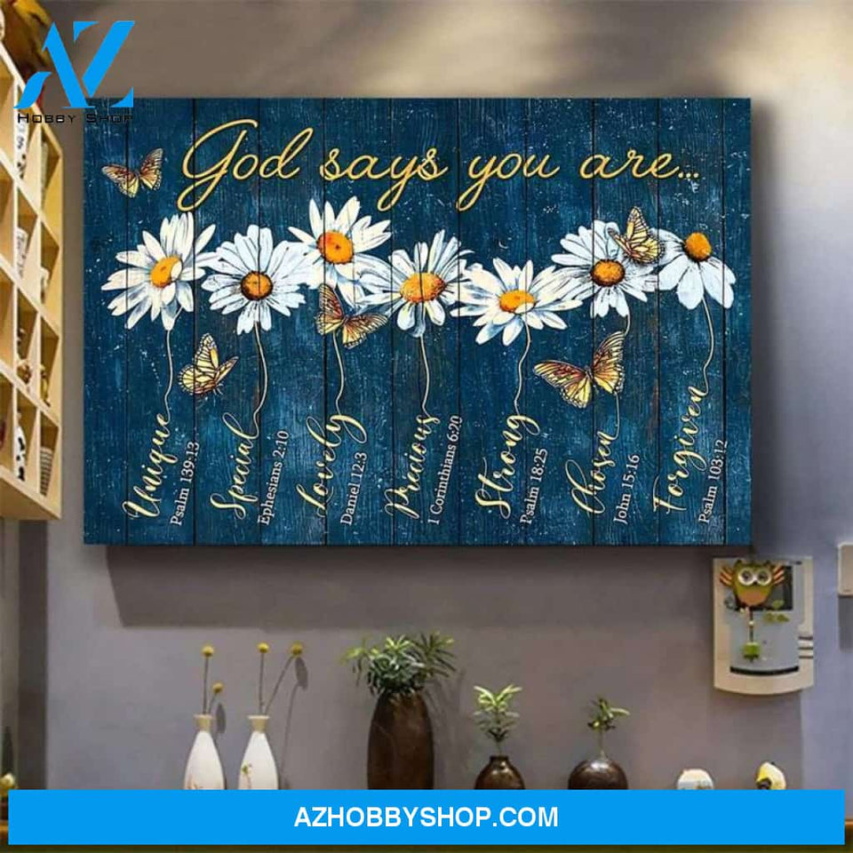 Custom Canvas Butterfly God Says You Are Butterfly Christian God Home Decor, Thanksgiving, Hot Christmas Gifts 2021