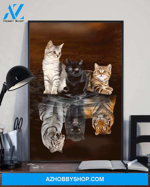 Custom Canvas Cat And Tiger, Cat Lover Gift, Birthday Gift, Wall Art Decor, Christmas Gift
