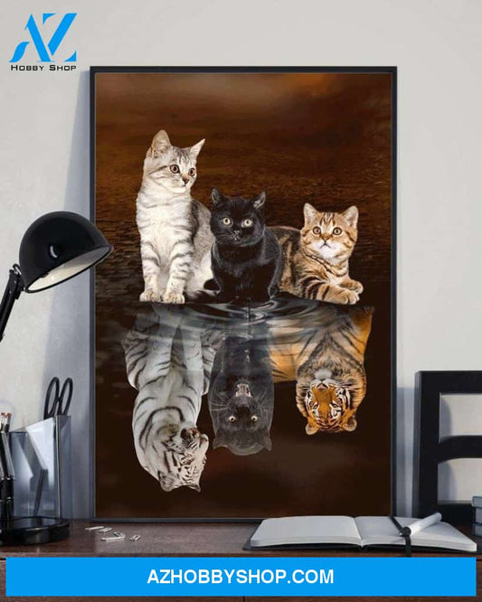 Custom Canvas Cat And Tiger, Cat Lover Gift, Birthday Gift, Wall Art Decor, Christmas Gift
