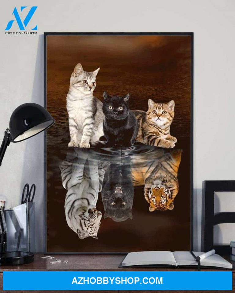 Custom Canvas Cat And Tiger, Cat Lover Gift, Birthday Gift, Wall Art Decor, Christmas Gift