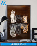 Custom Canvas Cat And Tiger, Cat Lover Gift, Birthday Gift, Wall Art Decor, Christmas Gift