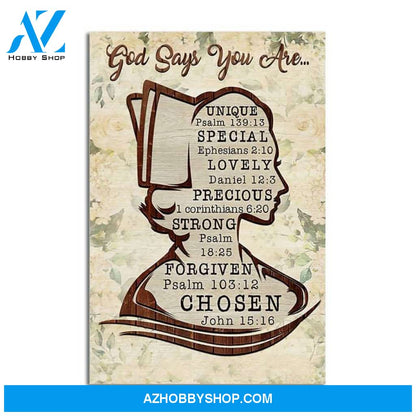 Custom Canvas CNA God Says You Are Vertical Poster, CNA Graduation Gift, Nurse Graduation Art, Nurse Poster, Nurse Decor