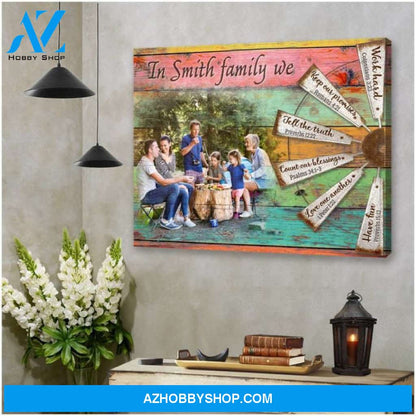 Custom Canvas Colorful Canvas In This Family Custom Family Name And Photo Housewarming Gift Rustic Home Decor Canvas 2