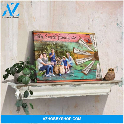 Custom Canvas Colorful Canvas In This Family Custom Family Name And Photo Housewarming Gift Rustic Home Decor Canvas 2