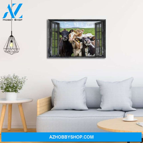 Custom Canvas Cow , Vintage Farmhouse , Housewarming Gift, Rustic Wall Decor No Frame