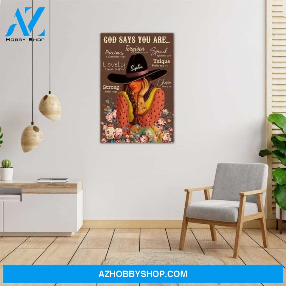 Custom Canvas Cowgirl God Say You Are Poster, Horses Girl Poster, Love Horses, Cowgirl
