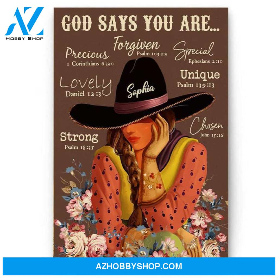 Custom Canvas Cowgirl God Say You Are Poster, Horses Girl Poster, Love Horses, Cowgirl
