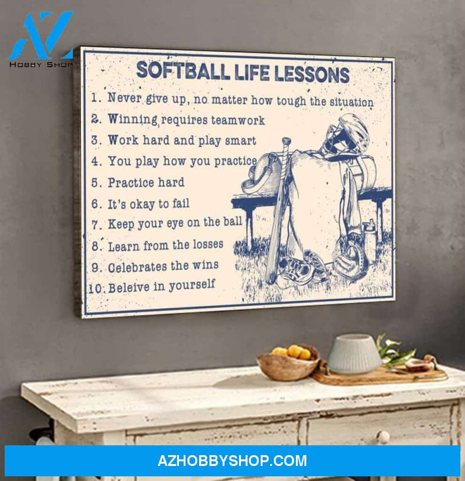 Custom Canvas Dad and Son play softball togther canvas
