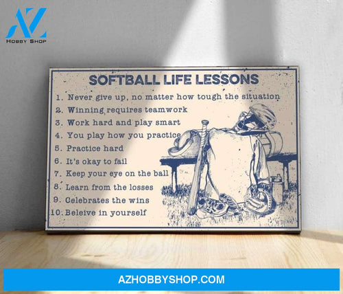 Custom Canvas Dad and Son play softball togther canvas