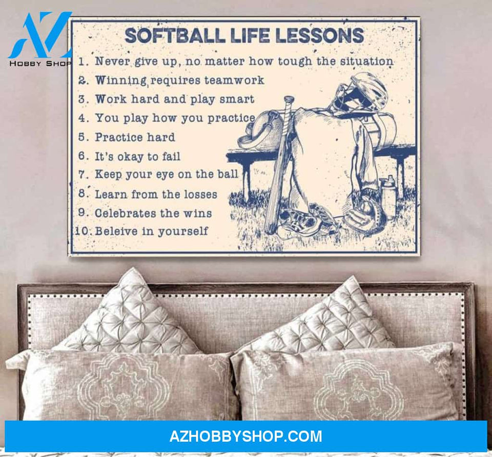 Custom Canvas Dad and Son play softball togther canvas