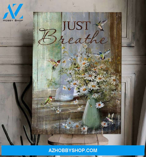 Custom Canvas Daisy With Hummingbird Canvas Beautiful Painting