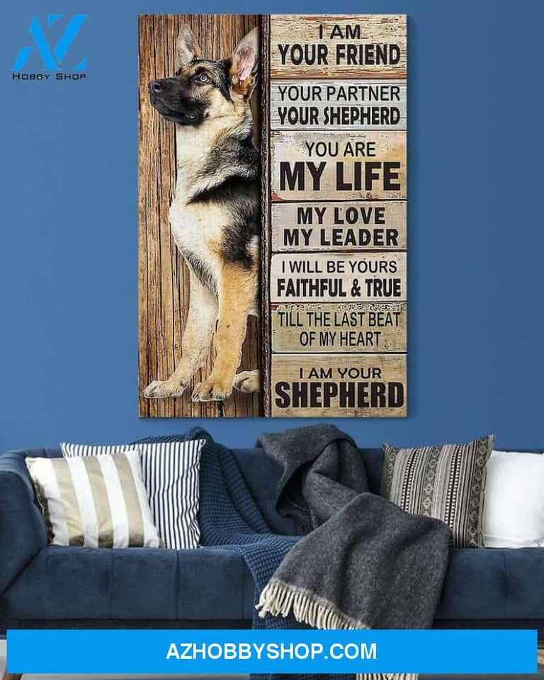 Custom Canvas German Shepherd I Am Your Friend, Dog Canvas, Memorial Dog, Canvas Wall Art