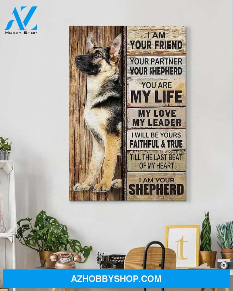 Custom Canvas German Shepherd I Am Your Friend, Dog Canvas, Memorial Dog, Canvas Wall Art