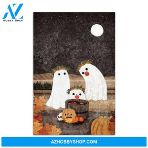 Custom Canvas Ghost In The Pumpkins Patch Poster, Cute Fall Poster, Halloween Poster, Fall Sign Pumpkin Decor, Farmhouse Halloween Autumn Wall Art