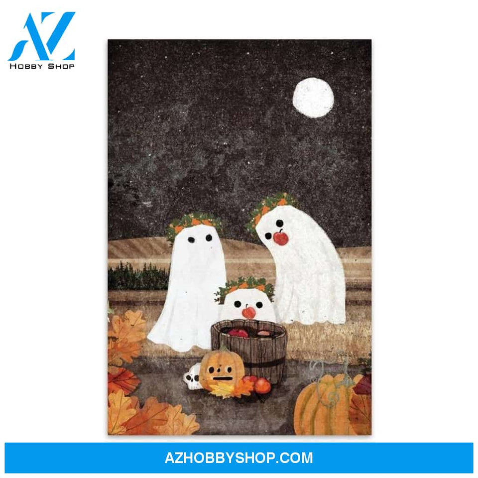 Custom Canvas Ghost In The Pumpkins Patch Poster, Cute Fall Poster, Halloween Poster, Fall Sign Pumpkin Decor, Farmhouse Halloween Autumn Wall Art