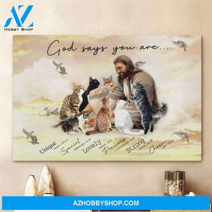 Custom Canvas God and Cats Poster Canvas, God Surrounded By Cat Angels 2
