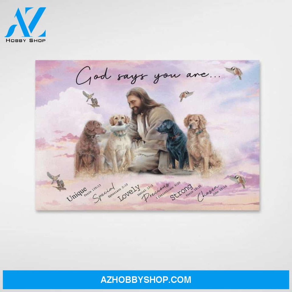 Custom Canvas God and Dog Poster Canvas, God Say You Are Labrador Pink Canvas