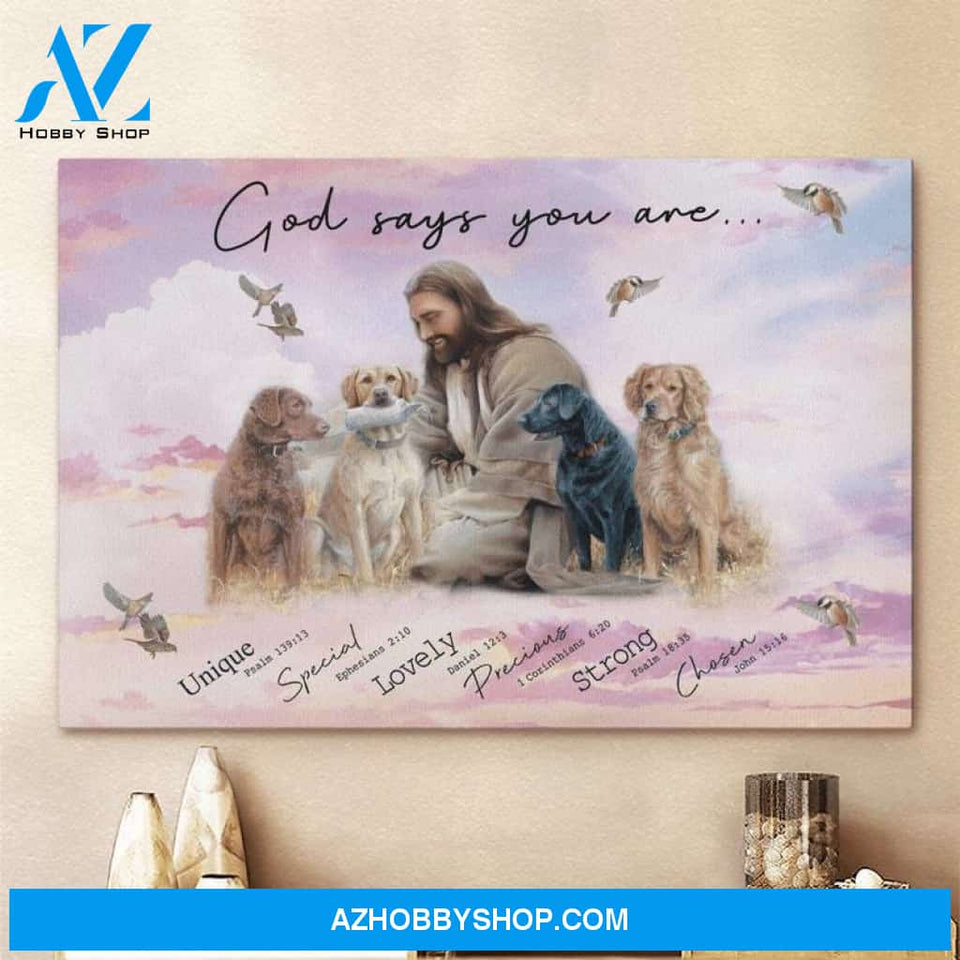 Custom Canvas God and Dog Poster Canvas, God Say You Are Labrador Pink Canvas