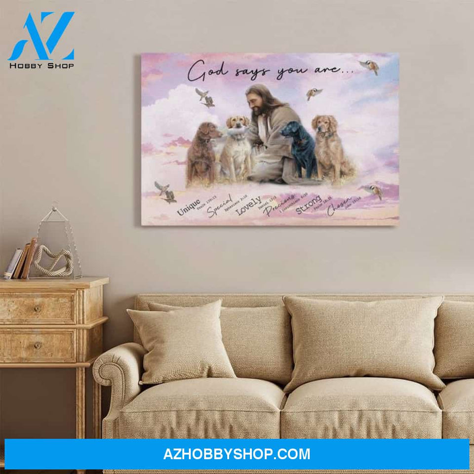 Custom Canvas God and Dog Poster Canvas, God Say You Are Labrador Pink Canvas