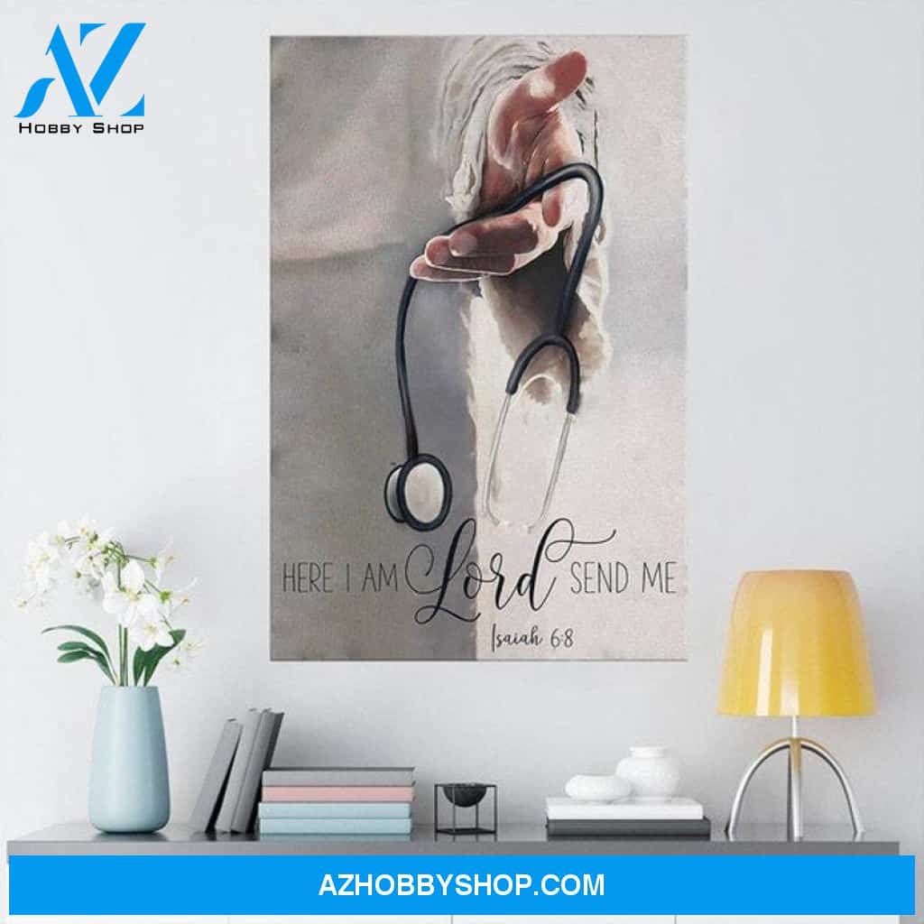 Custom Canvas Here I Am Lord Send Me God's Hand Nurse Canvas