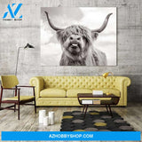 Custom Canvas Highland Cattle Cow Farming Canvas, Animal Wall Art Canvas, Farmhouse Decoration, Wal decor gift for farming farmers 3