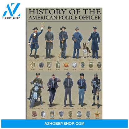 Custom Canvas History Of The American Police Officer Vertical Poster, Police Wall Art, Gift for Police Officer