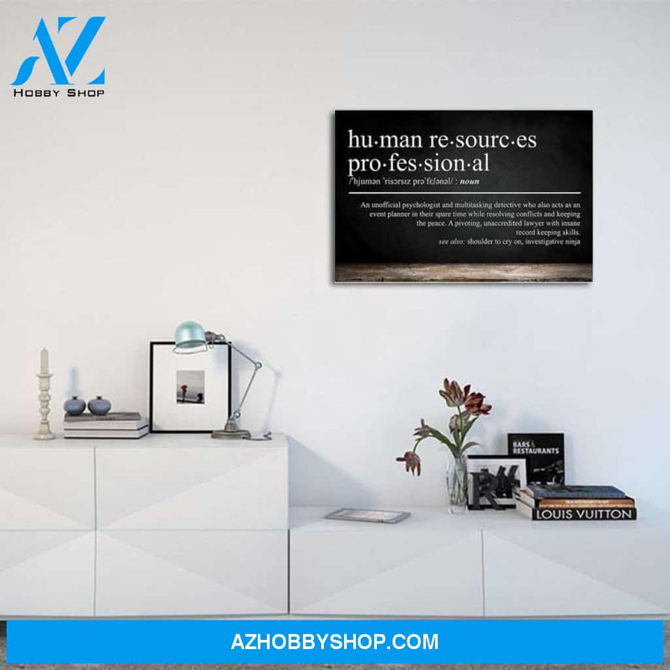 Custom Canvas HR Definition Horizontal , HR Office Decor, Coworker Gift, Funny