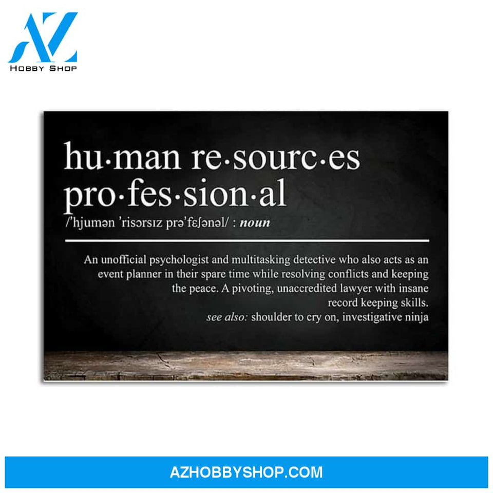 Custom Canvas HR Definition Horizontal , HR Office Decor, Coworker Gift, Funny