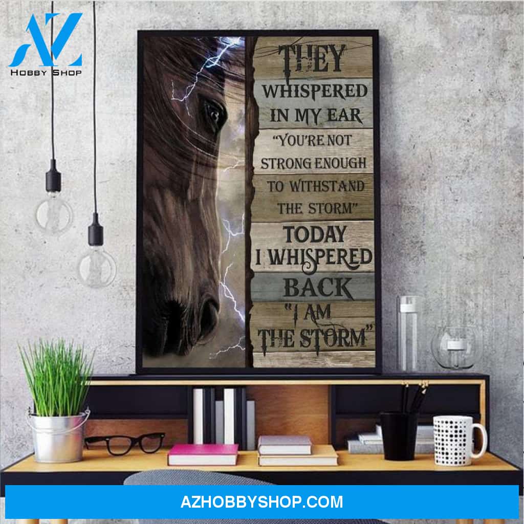 Custom Canvas I Am The Storm Wall Art, Inspirational Quote Home Decor, Horse Portrait Canvas
