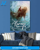 Custom Canvas I Am With you Always Jesus Give Me Your Hand - Jesus Reaching Hand Water Christmas Gifts 2021
