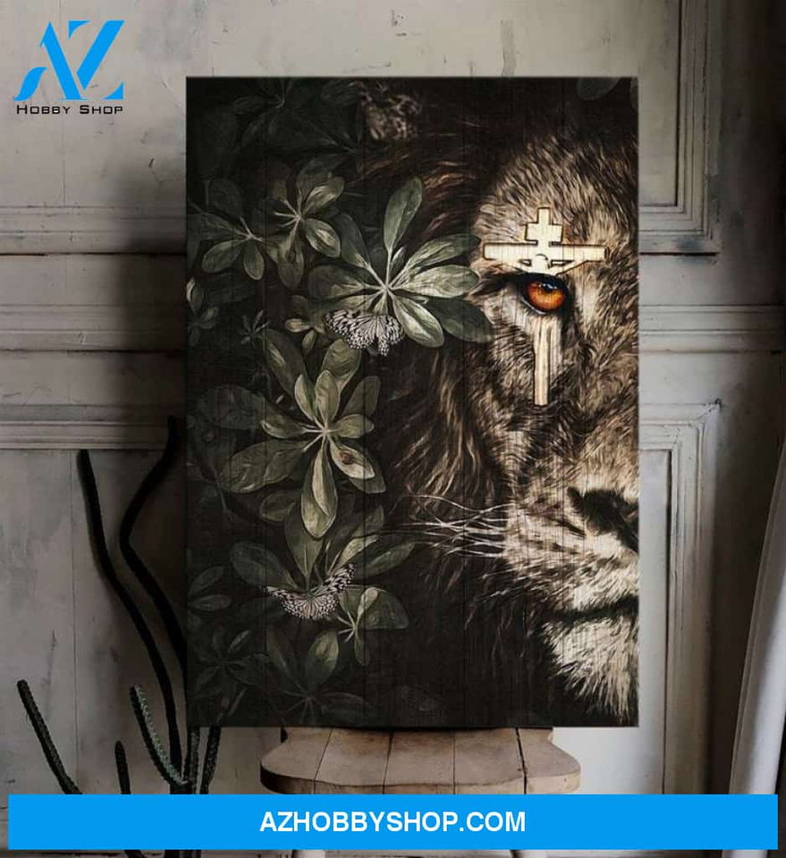 Custom Canvas Jesus - An Awesome Lion Eye Canvas Lion Canvas, God Canvas, Christian Canvas New Year, Christmas, Thanksgiving Gift