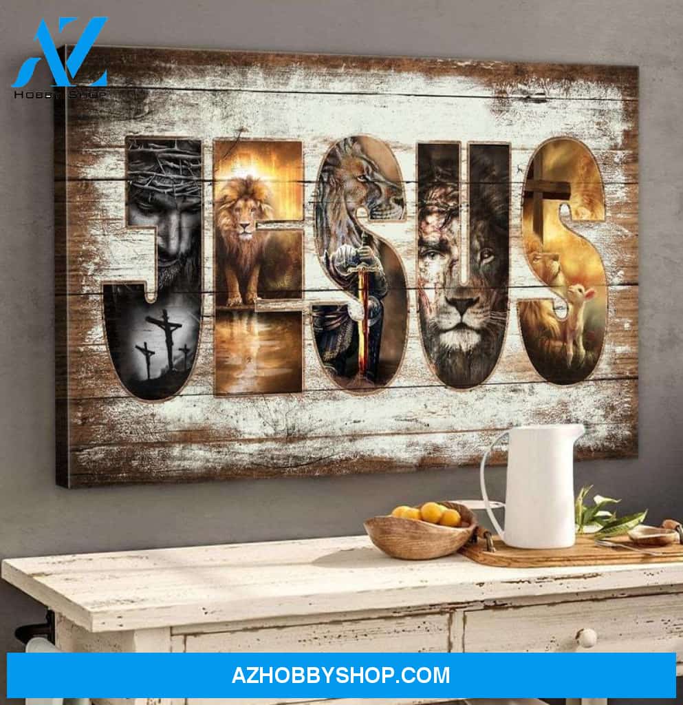 Custom Canvas Jesus And Lion Canvas
